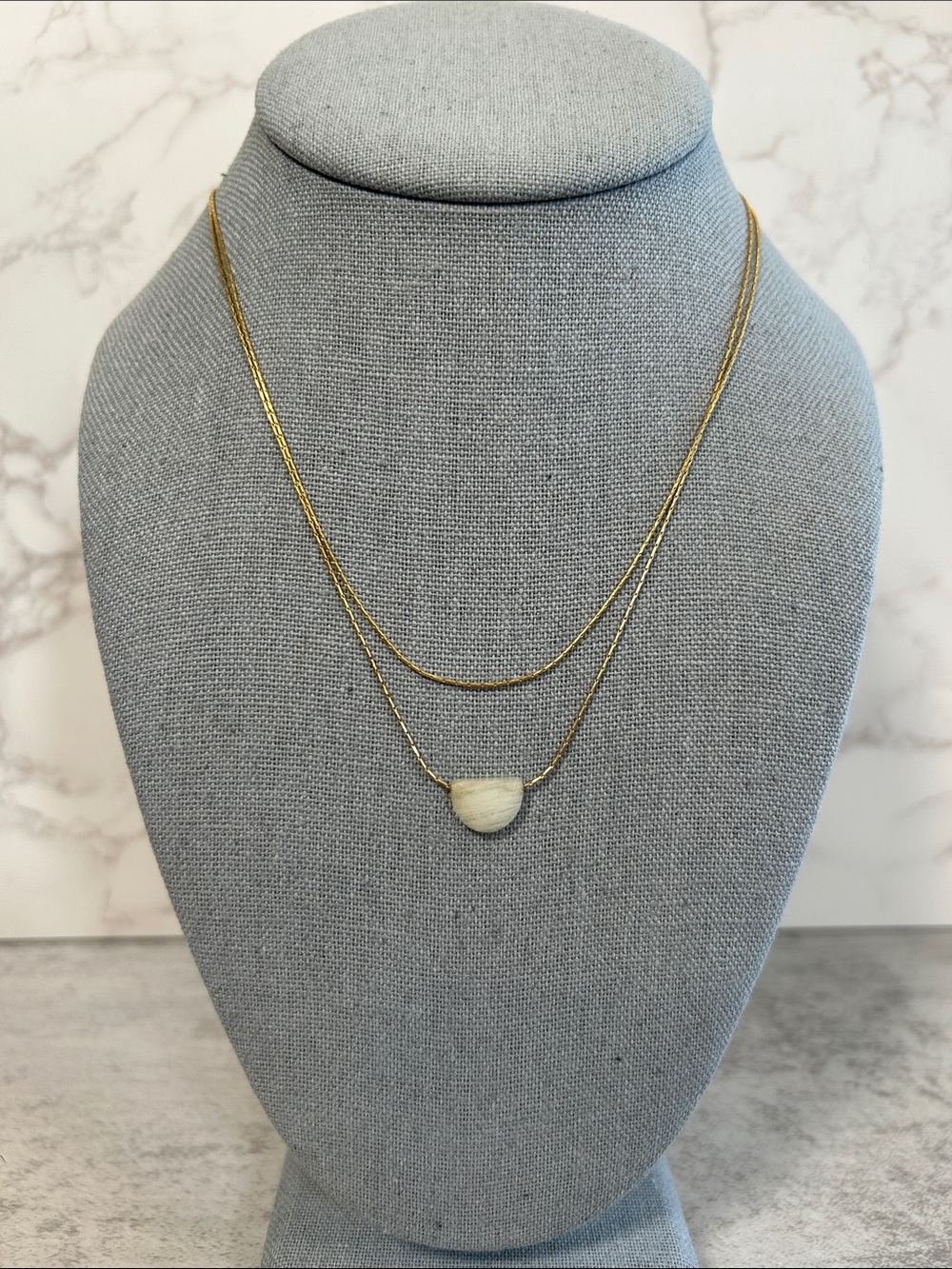 Serefina for Anthropologie dainty layered stone necklace